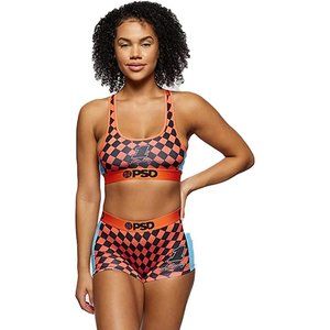 PSD Womens Race Check Sports Bra Red XS